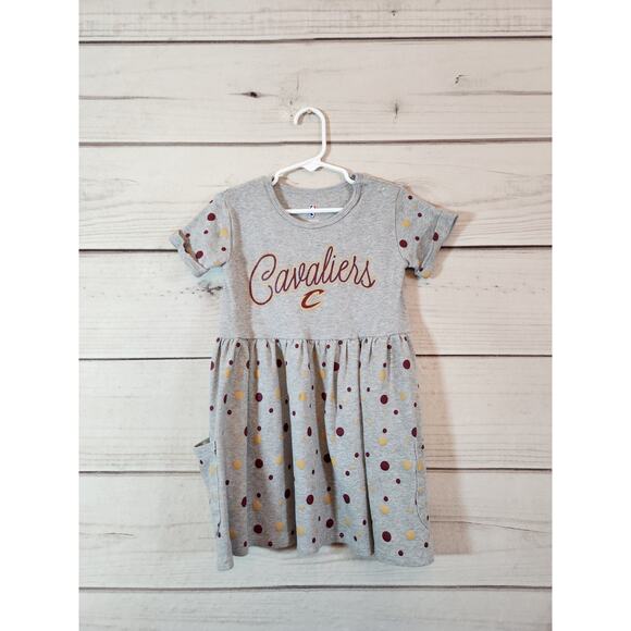 NBA Cleveland Cavaliers Girls' Short Sleeve Twirl Dress Size Medium 5/6 - Picture 1 of 6